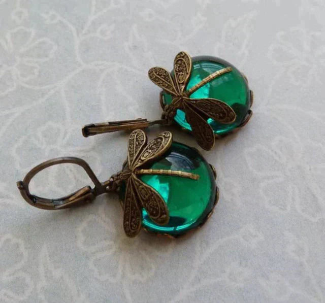 ELA | Kolczyki Spherical Dragonfly w stylu antycznym