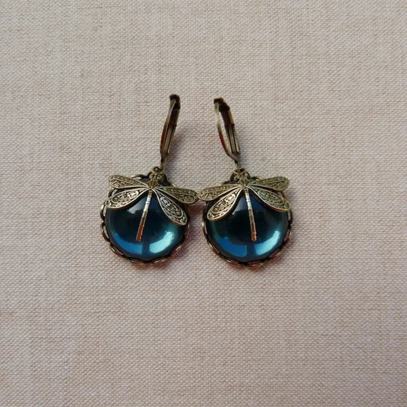 ELA | Kolczyki Spherical Dragonfly w stylu antycznym