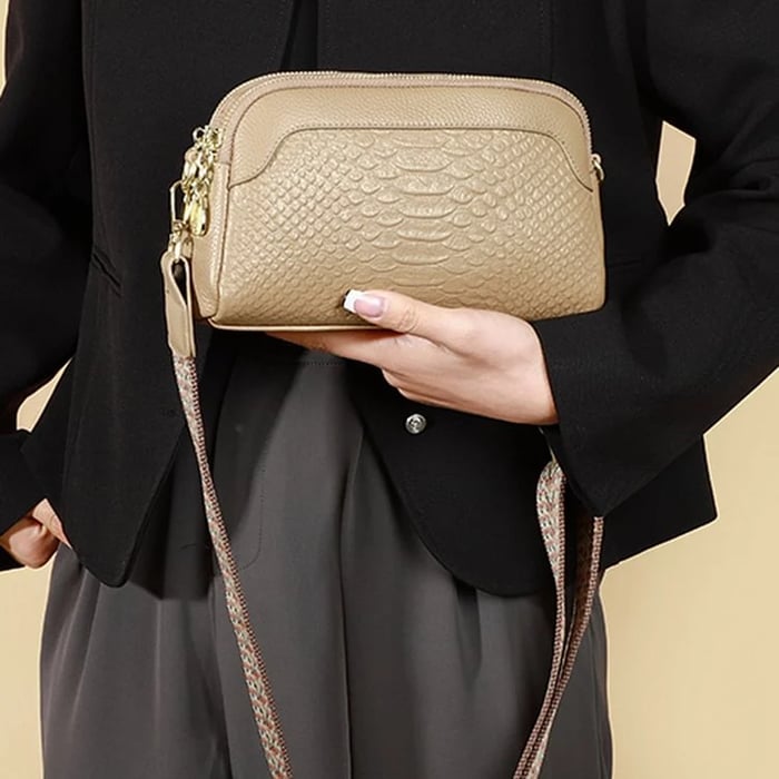 ELA | Stylowa torebka crossbody ze skóry z wzorem aligatora