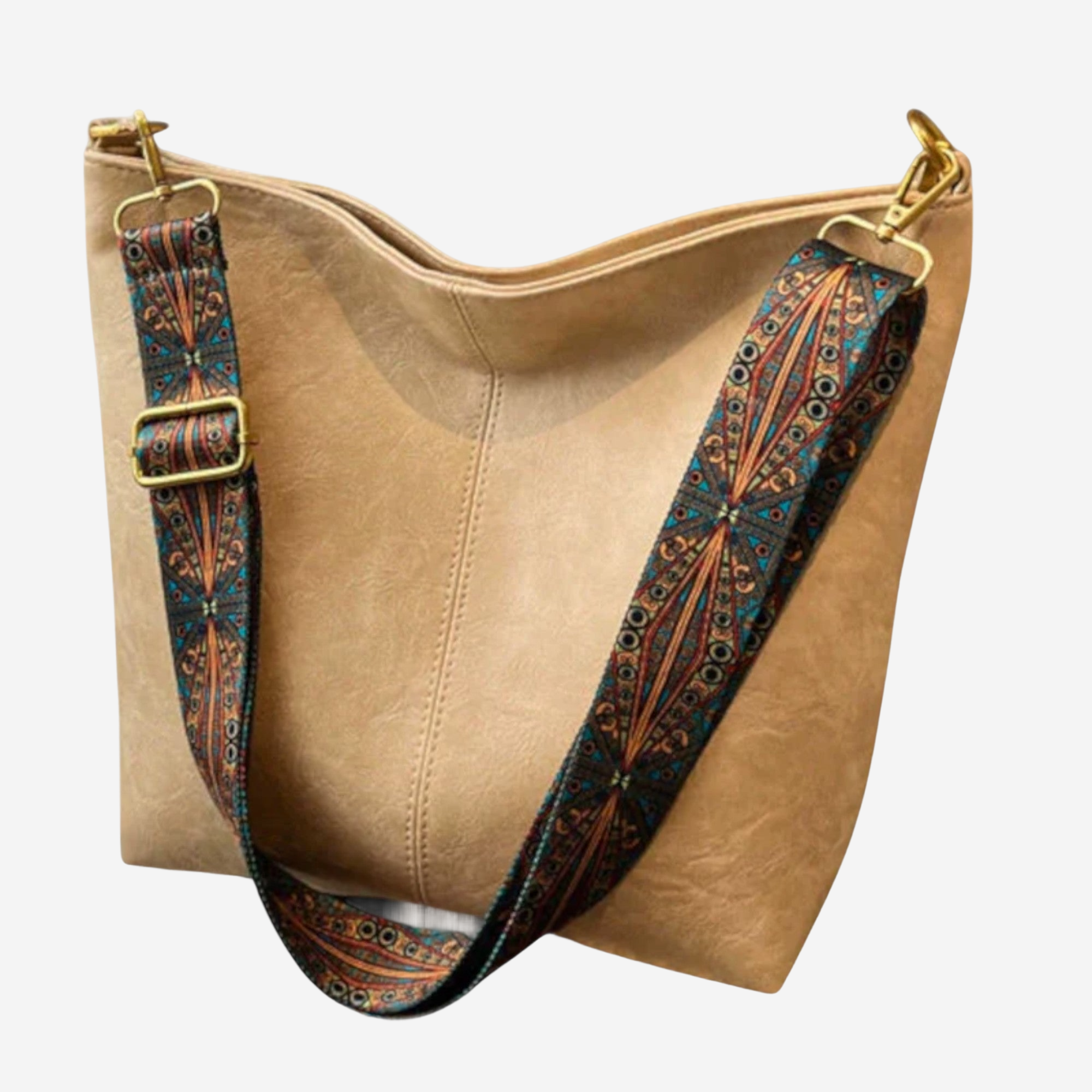 ELA | Torba na ramię w stylu retro z haftowanym paskiem