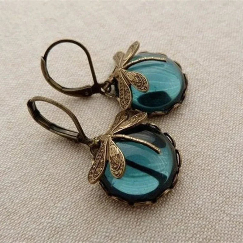 ELA | Kolczyki Spherical Dragonfly w stylu antycznym