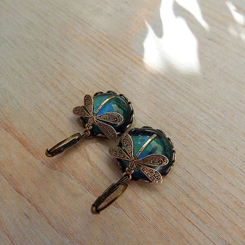 ELA | Kolczyki Spherical Dragonfly w stylu antycznym