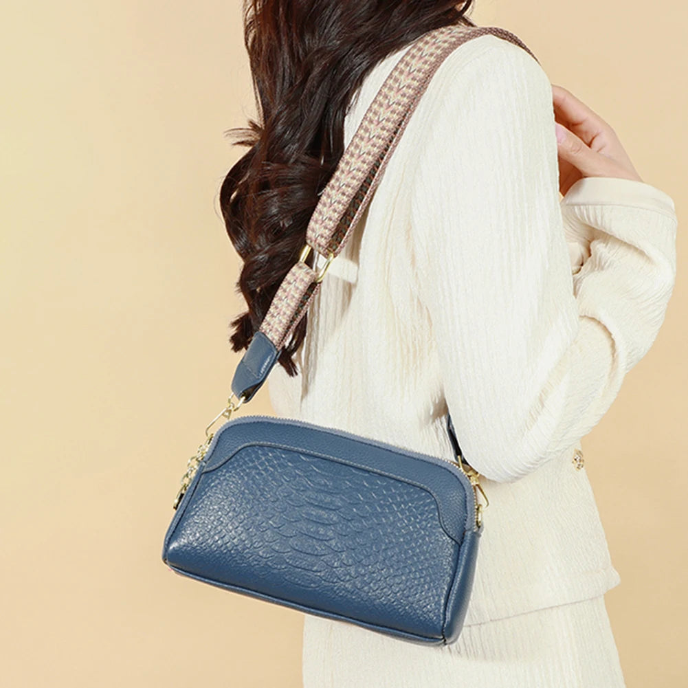 ELA | Stylowa torebka crossbody ze skóry z wzorem aligatora