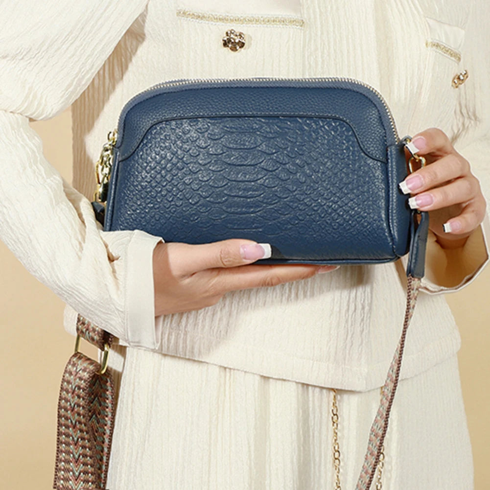 ELA | Stylowa torebka crossbody ze skóry z wzorem aligatora