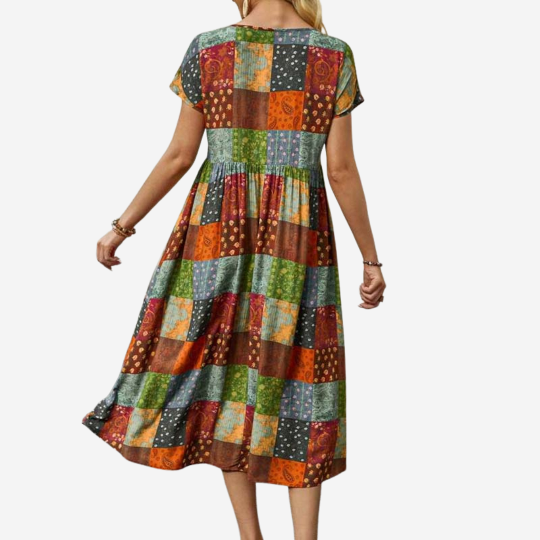 ELA | Boho sukienka w kratkę